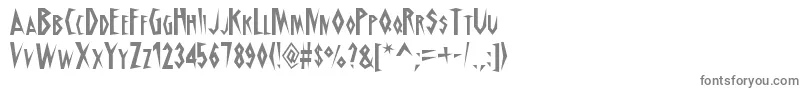 フォントSchrillAoe – 白い背景に灰色の文字