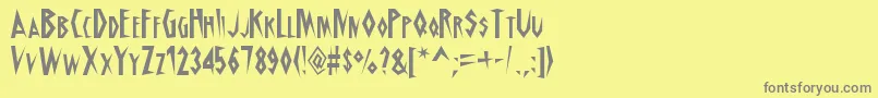 SchrillAoe-Schriftart – Graue Schriften auf gelbem Hintergrund