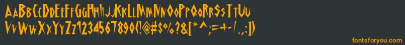 SchrillAoe-Schriftart – Orangefarbene Schriften auf schwarzem Hintergrund