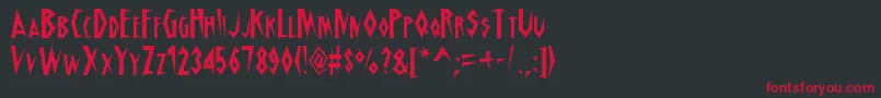 SchrillAoe Font – Red Fonts on Black Background