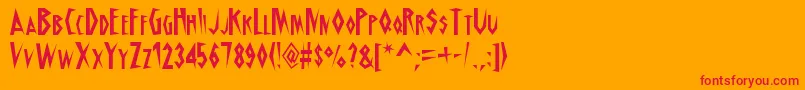 fuente SchrillAoe – Fuentes Rojas Sobre Fondo Naranja