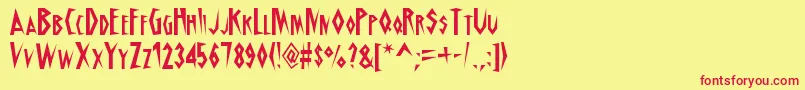 フォントSchrillAoe – 赤い文字の黄色い背景