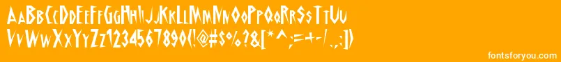 フォントSchrillAoe – オレンジの背景に白い文字