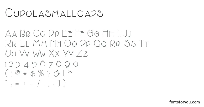 A fonte Cupolasmallcaps – alfabeto, números, caracteres especiais