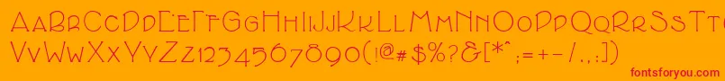Cupolasmallcaps Font – Red Fonts on Orange Background