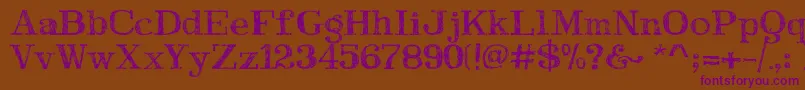 TravelDiaryFeb26 Font – Purple Fonts on Brown Background