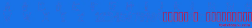 Firstbubba-Schriftart – Rote Schriften auf blauem Hintergrund