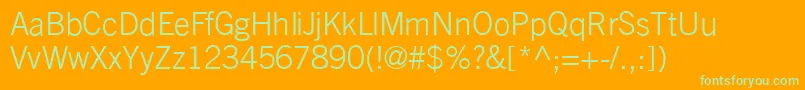 TransfergothicLightRegular Font – Green Fonts on Orange Background