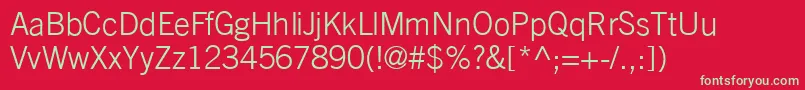 TransfergothicLightRegular Font – Green Fonts on Red Background