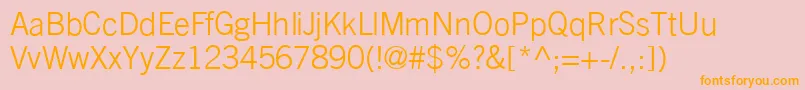 TransfergothicLightRegular Font – Orange Fonts on Pink Background
