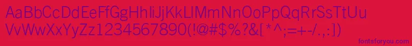 TransfergothicLightRegular Font – Purple Fonts on Red Background