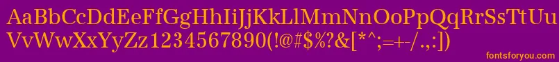 Urwantiquatextnar Font – Orange Fonts on Purple Background