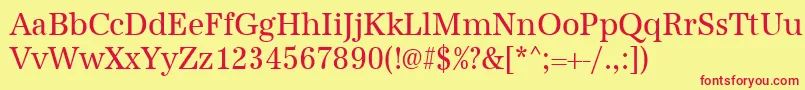 Urwantiquatextnar Font – Red Fonts on Yellow Background