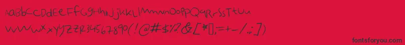 Emobot-Schriftart – Schwarze Schriften auf rotem Hintergrund