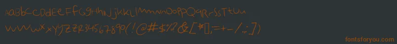 Emobot-fontti – ruskeat fontit mustalla taustalla