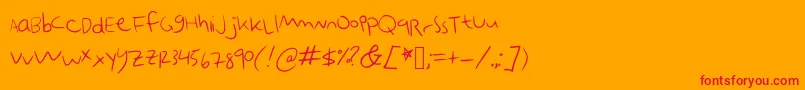 Emobot Font – Red Fonts on Orange Background