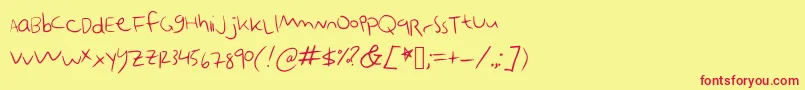 Emobot Font – Red Fonts on Yellow Background
