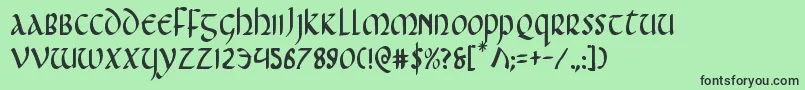 フォントFoucaultc – 緑の背景に黒い文字