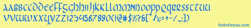 Foucaultc Font – Blue Fonts on Yellow Background