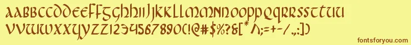 Foucaultc Font – Brown Fonts on Yellow Background