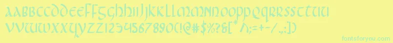 Шрифт Foucaultc – зелёные шрифты на жёлтом фоне