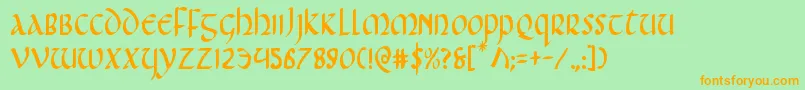 Foucaultc Font – Orange Fonts on Green Background