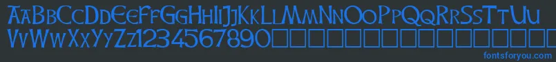 Celtichand Font – Blue Fonts on Black Background