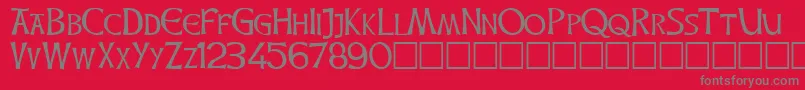 フォントCeltichand – 赤い背景に灰色の文字