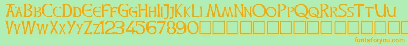 Celtichand Font – Orange Fonts on Green Background