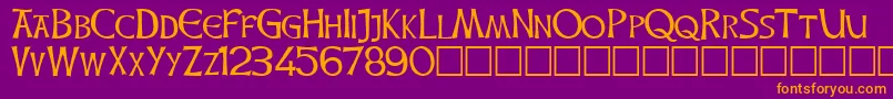 Celtichand Font – Orange Fonts on Purple Background