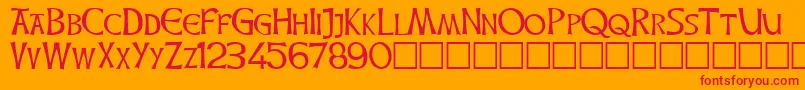 Celtichand Font – Red Fonts on Orange Background