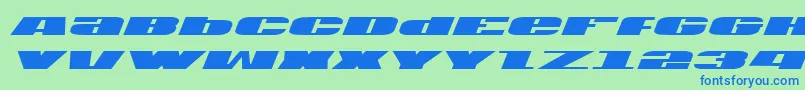 Шрифт U.S.A.Italic – синие шрифты на зелёном фоне