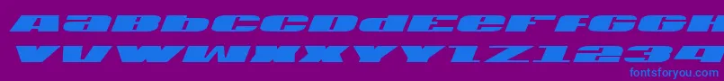 Fonte U.S.A.Italic – fontes azuis em um fundo violeta