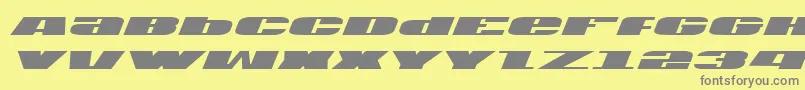U.S.A.Italic-fontti – harmaat kirjasimet keltaisella taustalla