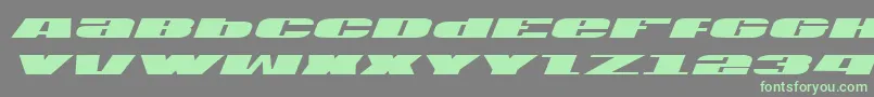 フォントU.S.A.Italic – 灰色の背景に緑のフォント