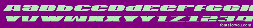Fonte U.S.A.Italic – fontes verdes em um fundo violeta