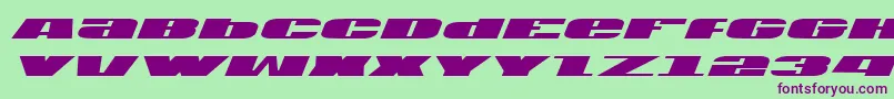 フォントU.S.A.Italic – 緑の背景に紫のフォント