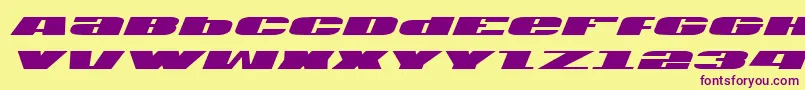 フォントU.S.A.Italic – 紫色のフォント、黄色の背景