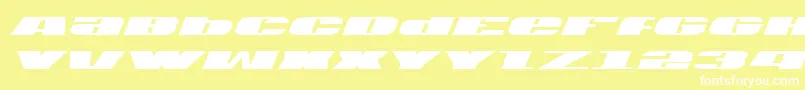 フォントU.S.A.Italic – 黄色い背景に白い文字