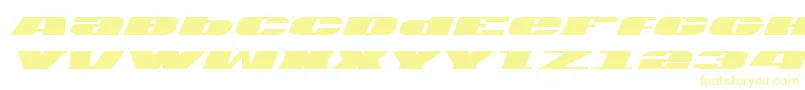 フォントU.S.A.Italic – 白い背景に黄色の文字