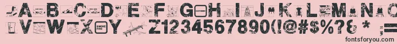 Шрифт PlaneCrash – чёрные шрифты на розовом фоне