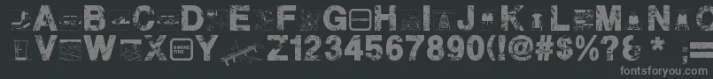 fuente PlaneCrash – Fuentes Grises Sobre Fondo Negro