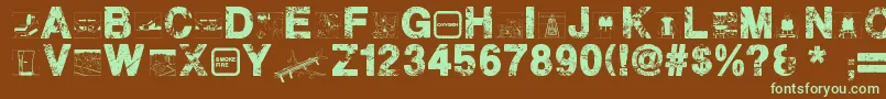 PlaneCrash Font – Green Fonts on Brown Background