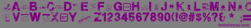 フォントPlaneCrash – 紫色のフォント、灰色の背景