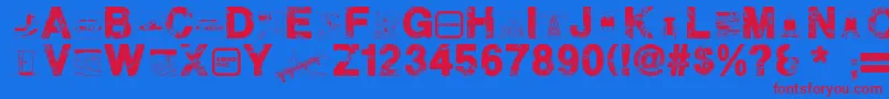 PlaneCrash Font – Red Fonts on Blue Background