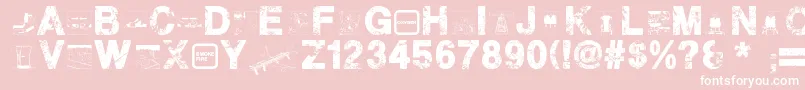 Więcej informacji o czcionce PlaneCrash Czcionka PlaneCrash – białe czcionki na różowym tle