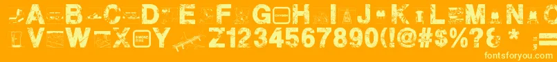 Шрифт PlaneCrash – жёлтые шрифты на оранжевом фоне
