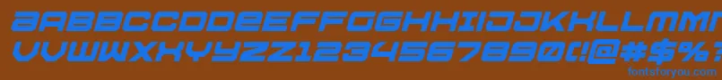 Ussdallasbolditalフォントについての詳細 フォントUssdallasboldital – 茶色の背景に青い文字