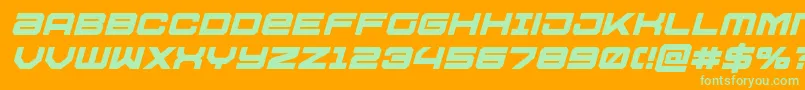 Ussdallasboldital-Schriftart – Grüne Schriften auf orangefarbenem Hintergrund