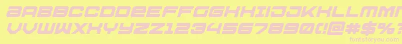 Ussdallasboldital Font – Pink Fonts on Yellow Background